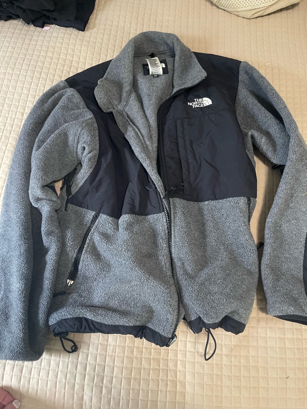 The North Face women’s Gray and Black Fleece Jacket